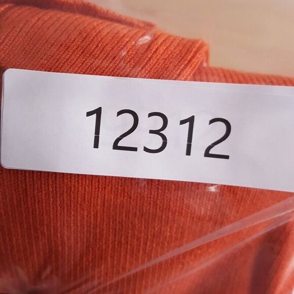 UNIF Top Womens Small Orange Ribbed Knit Bodysuit 1/4 Zip Mock Neck Stretch - Picture 7 of 7